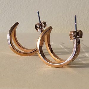 Rose Gold & Crystal Calvin Klein Hoop earrings.
